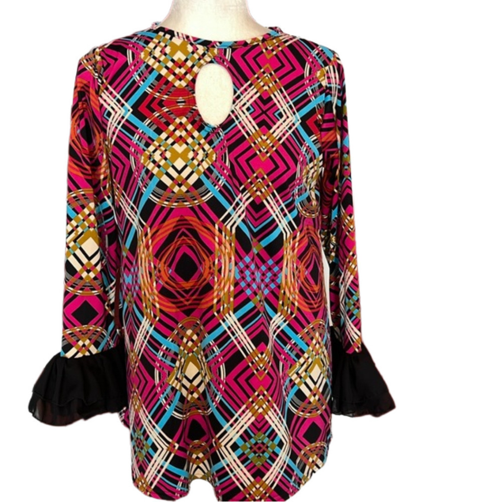 Vintage Shane Lee Inc. 70’s Style Tunic Blouse Top XS